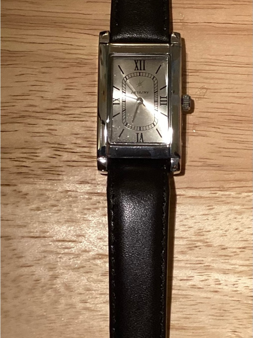 Vintage Artistry Watch NWT Silver Rectangular Watch w. Black Band needs battery - Picture 13 of 15